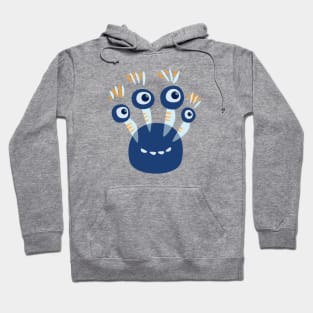 Cute Cartoon Funny Monster With Four Eyes Hoodie